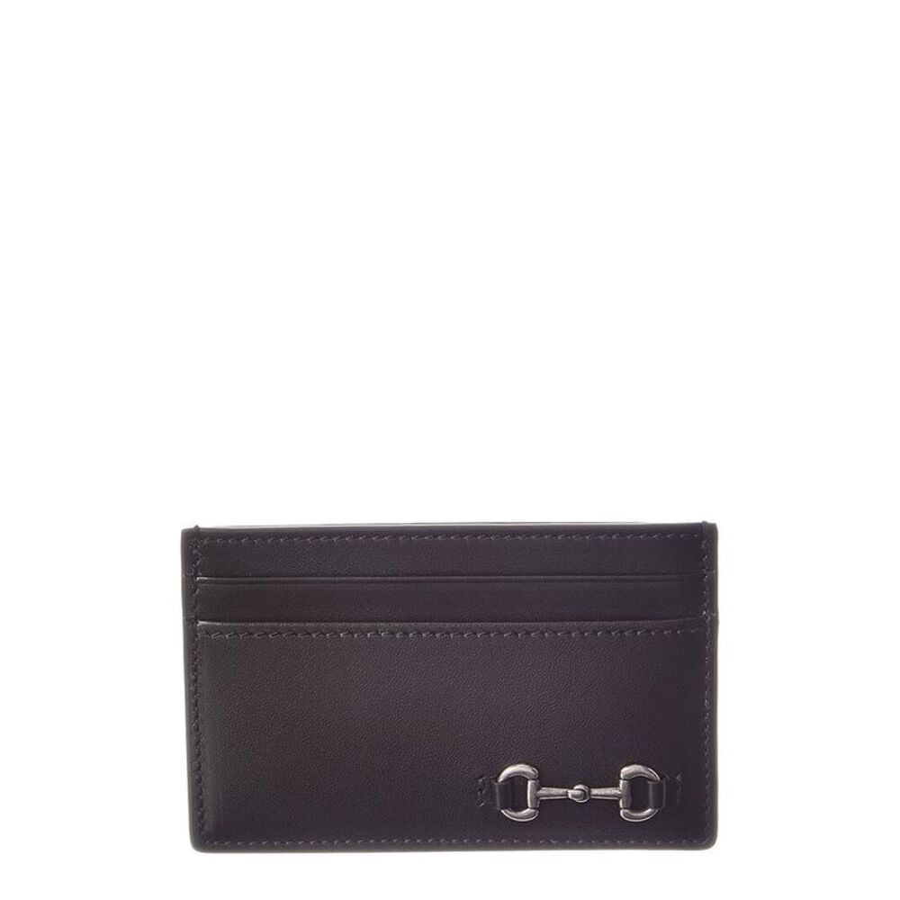 Gucci Horsebit Leather Card Holder, Black